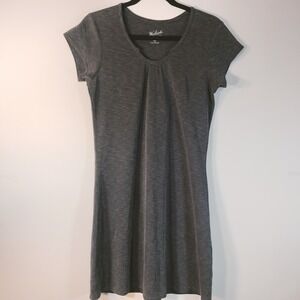 Woolrich Petite Black Tencel Blend Short Sleeve Scoop Neck T-Shirt Dress